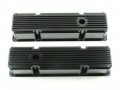 Chevy 327 350 Tall Aluminum Finned Fabricated Valve Cover Black Ano E41309bk 