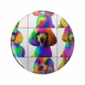 Rainbow Poodle Meme Pattern Keychain Double Sided Stainless Steel 3d Resin Encased Round Key Ring 1 25 In Diameter 