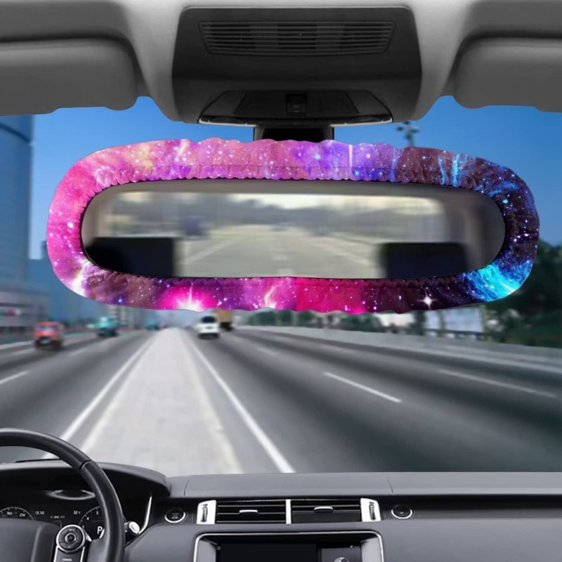 Cozeyat Starry Purple Design Rear View Mirror Cover High Elastic Softy Back Protector Anti Dust And Damge Decoration For Sedans