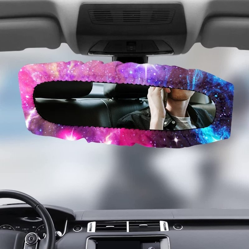 Cozeyat Starry Purple Design Rear View Mirror Cover High Elastic Softy Back Protector Anti Dust And Damge Decoration For Sedans