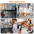Uxcell Brass Tee Pipe Fitting 3 8 X Npt Way T-connector Coupler Adapter For Gas Transport Connect Pipelines 2 Pcs