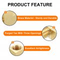 Uxcell Brass Tee Pipe Fitting 3 8 X Npt Way T-connector Coupler Adapter For Gas Transport Connect Pipelines 2 Pcs