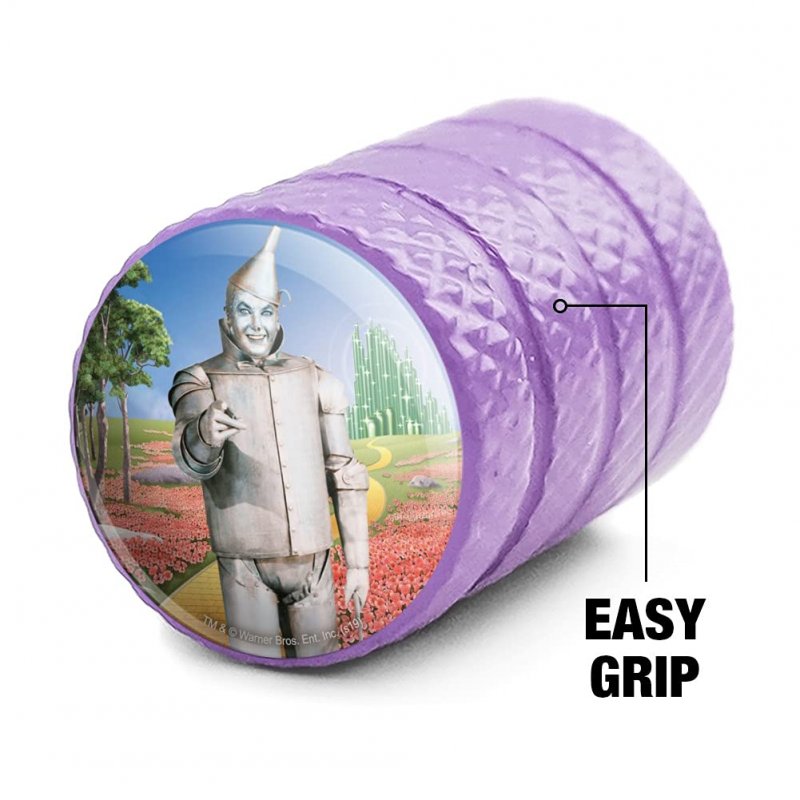 Wizard Of Oz Tin Man Tire Rim Wheel Aluminum Valve Stem Caps Purple 4 Pieces For Passenger Cars Vans And Trucks Fits Schrader