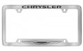 Chrysler Logo Chrome Plated Metal Bottom Engraved License Plate Frame Holder 
