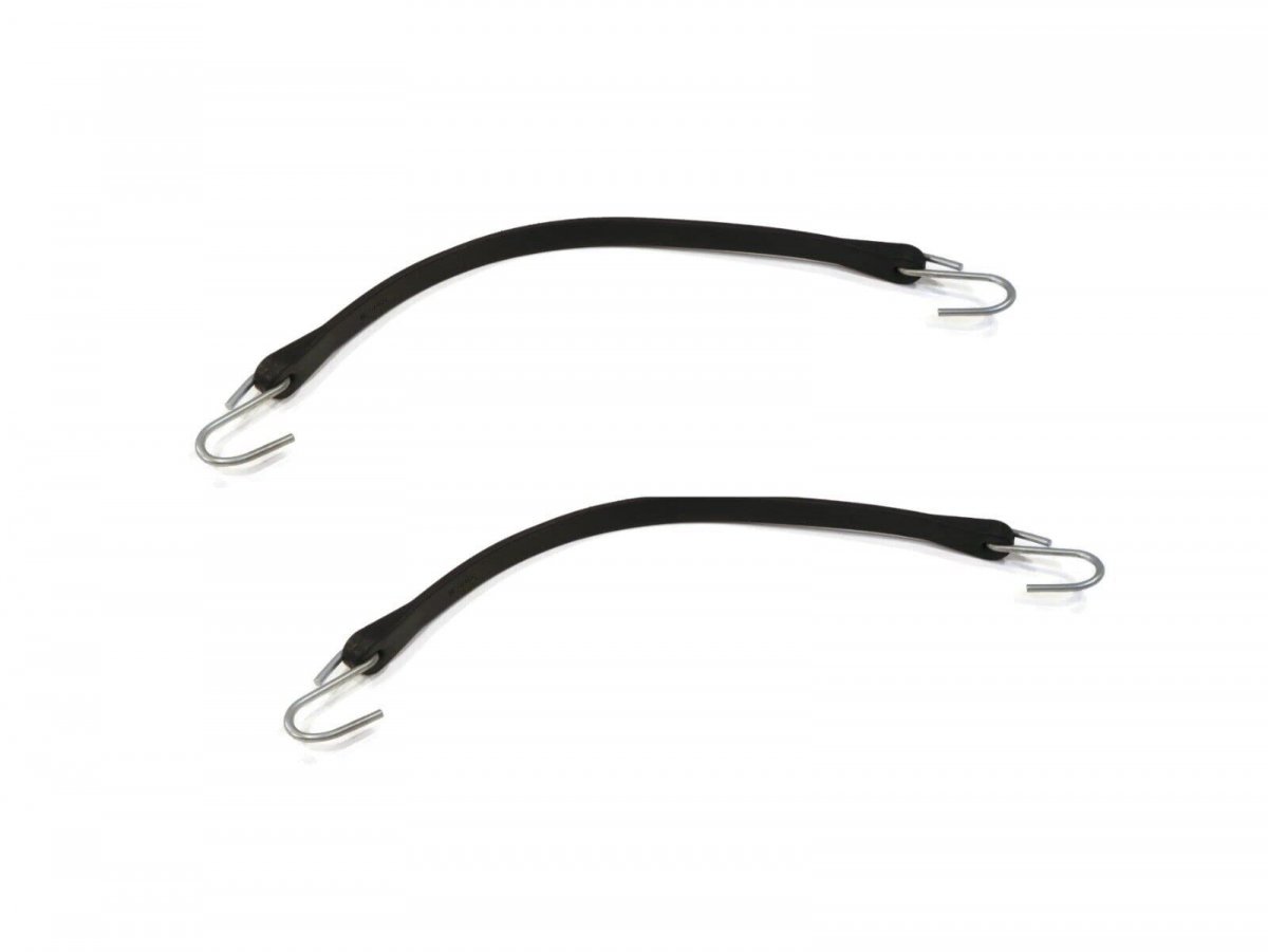 Black Rubber Tarp Straps For Flatbed Vehicles 21 In Bungee Tie Down With Stainless Steel J Hooks Pack Of 2
