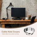 Uxcell 4pcs Cable Hole Cover 1 Inch 25mm Abs Office Desk Wire Cord Grommet Organizer For Desktop Silver