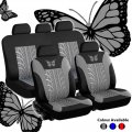 Fydun Universal Car Seat Covers Butterfly Printing Tire Pattern Embossing Breather Full Set Cushion Case Cover Accessories