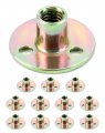 3 8 -16 Iron Plate Nut 12-piece Set T-nut With Round Base Carbon Steels Furniture Hardware Flange Insert Female Thread T-nut 