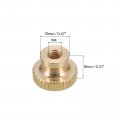 Uxcell Knurled Thumb Nuts 10pcs M4 X D12mm H8mm Brass Nut With Collar High Head Through Hole Adjusting For 3d Printer Parts