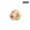 Uxcell Knurled Thumb Nuts 10pcs M4 X D12mm H8mm Brass Nut With Collar High Head Through Hole Adjusting For 3d Printer Parts