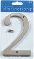 Distinctions By Hillman 843322 4-inch Brushed Nickel Flush-mount House Number 2 