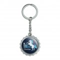 My Spirit Animal Is A Unicorn Keychain Chrome Plated Metal Pop Cap Bottle Opener