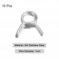 Uxcell Double Wire Spring Hose Clamp 10pcs 304 Stainless Steel 5 5mm Inner Dia Fit 6 1mm-6 7mm Od Fuel Line Silicone Tube Clips