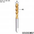 Burkit 4-40 Un Spiral Flute Tap Hss Titanium Coated Plug Threading No 4 X 40
