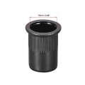 Uxcell M12 Rivet Nuts Carbon Steel Zinc-plated Knurled Flat Head Threaded Insert Nut Black 20pcs