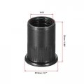 Uxcell M12 Rivet Nuts Carbon Steel Zinc-plated Knurled Flat Head Threaded Insert Nut Black 20pcs
