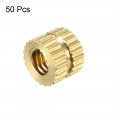 Uxcell Knurled Insert Nuts 50pcs M4 X 5mm Length 6mm Od Female Thread Brass Threaded Embedment Nut For 3d Printer