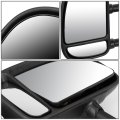 Left Side Black Manual Telescoping Folding Rear View Towing Mirror Compatible With Ford Super Duty 99-07