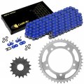 Caltric Blue O-ring Drive Chain And Sprockets Kit Compatible With Triumph Bonneville 800 T100 2002 2003-2005