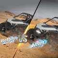G-plus Front Bumper Mesh Grille Grill W Led Light Bar Compatible With Polaris Rzr Pro Xp 2020 2021 2022 2023