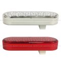 4 Pcs 6 X 2 Oval4 Diode Led Light Red 2 White With Grommet Pigtail Universal Fit For Turn Tail Stop Reverse On Truck Trailer 