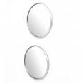 Uxcell Car Round Silver Tone Frame Stick On Blind Spot Rear View Mirror 2 Pcs
