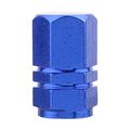 Tomall Hexagon Style Rims Tire Valve Stem Caps Chrome Blue For Motorcycles Bicycle 