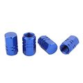 Tomall Hexagon Style Rims Tire Valve Stem Caps Chrome Blue For Motorcycles Bicycle