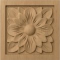 Ekena Millwork Ros03xdgrw Medium Dogwood Flower Square Rosette 1 2 W X 3 H 3 4 P Rubberwood 