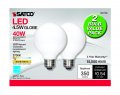 Satco 21738-4 5w G25 Led White Medium Base 2700k 120v Carded Globe Light Bulb2