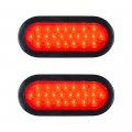 Amopa 2x Oval Sealed Stop Brake Light Parking Tail Lamp 24-led Grommet Mount For Trailer Truck Rv 12v Dc Red Lens