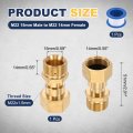 Pressure Washer Adapter M22 15mm Male To 14mm Female Quick Connect Fittings Brass Swivel With Sealant Tape For Power Washers