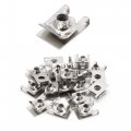 Uxcell 20pcs 6mm Thread Hole Metal Fastener U-type Clips Retainers Rivets For Car Bumper