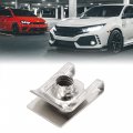 Uxcell 20pcs 6mm Thread Hole Metal Fastener U-type Clips Retainers Rivets For Car Bumper