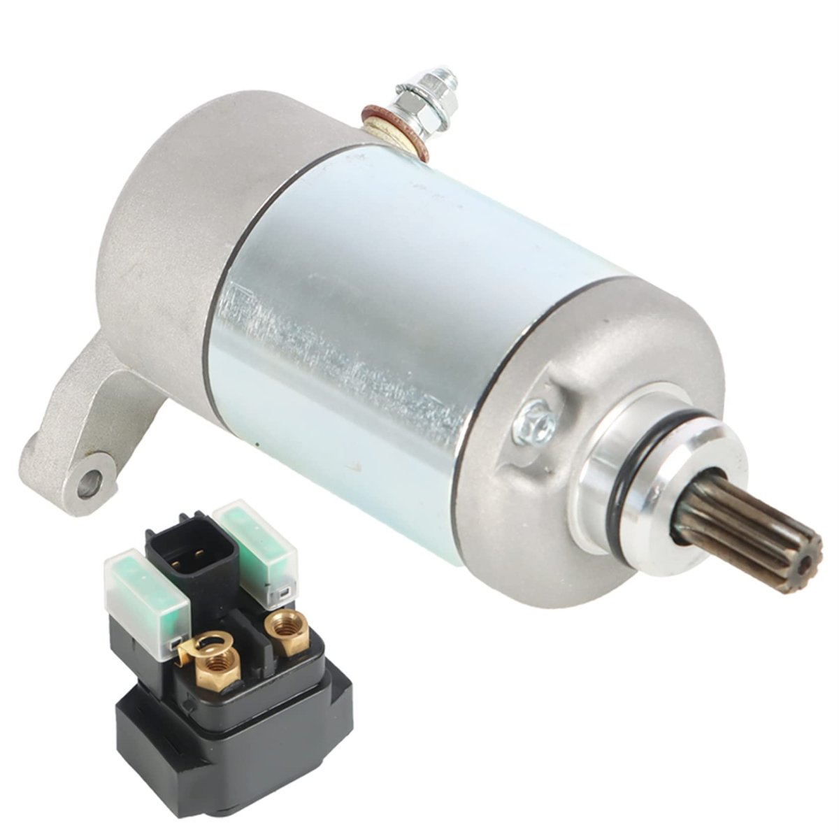 Starter And Relay Solenoid Replacement For Lt-f250 Ozark 2003 To 2014 Silver Qdaf8-022505ant