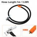 X Autohaux 1m Tire Inflator Extension Hose With Metal Lock Chuck Adapter Convert To On Connection Air Pump Tube Valve Pipe For