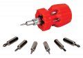 Performance Tool W487 7-in-1 Stubby Screwdriver Set With Phillips Slotted And Star Bits Compact Design On-board Bit Storage 