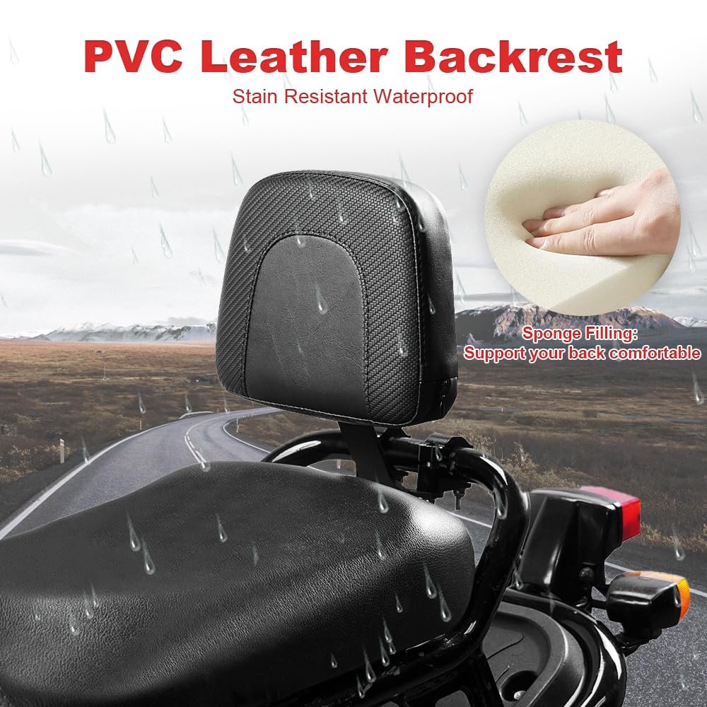 Motorcycle Rear Backrest For Ruckus Zoomer Nps50 2003 2024 Passenger Or Front Rider Lumbar Support Sissy Bar Aluminium And