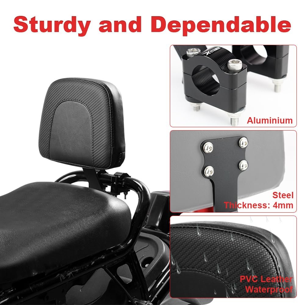 Motorcycle Rear Backrest For Ruckus Zoomer Nps50 2003 2024 Passenger Or Front Rider Lumbar Support Sissy Bar Aluminium And