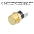 Universal Automotive Radiator Engine Cooling Fan Temperature Thermo Sensor Switch 3 8 Npt 125-140 Degrees On 104 Off