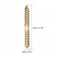 Uxcell 8x70mm Hanger Bolts 24pcs Double Ended Self-tapping Thread Wood To Dowel Screws For Connecting