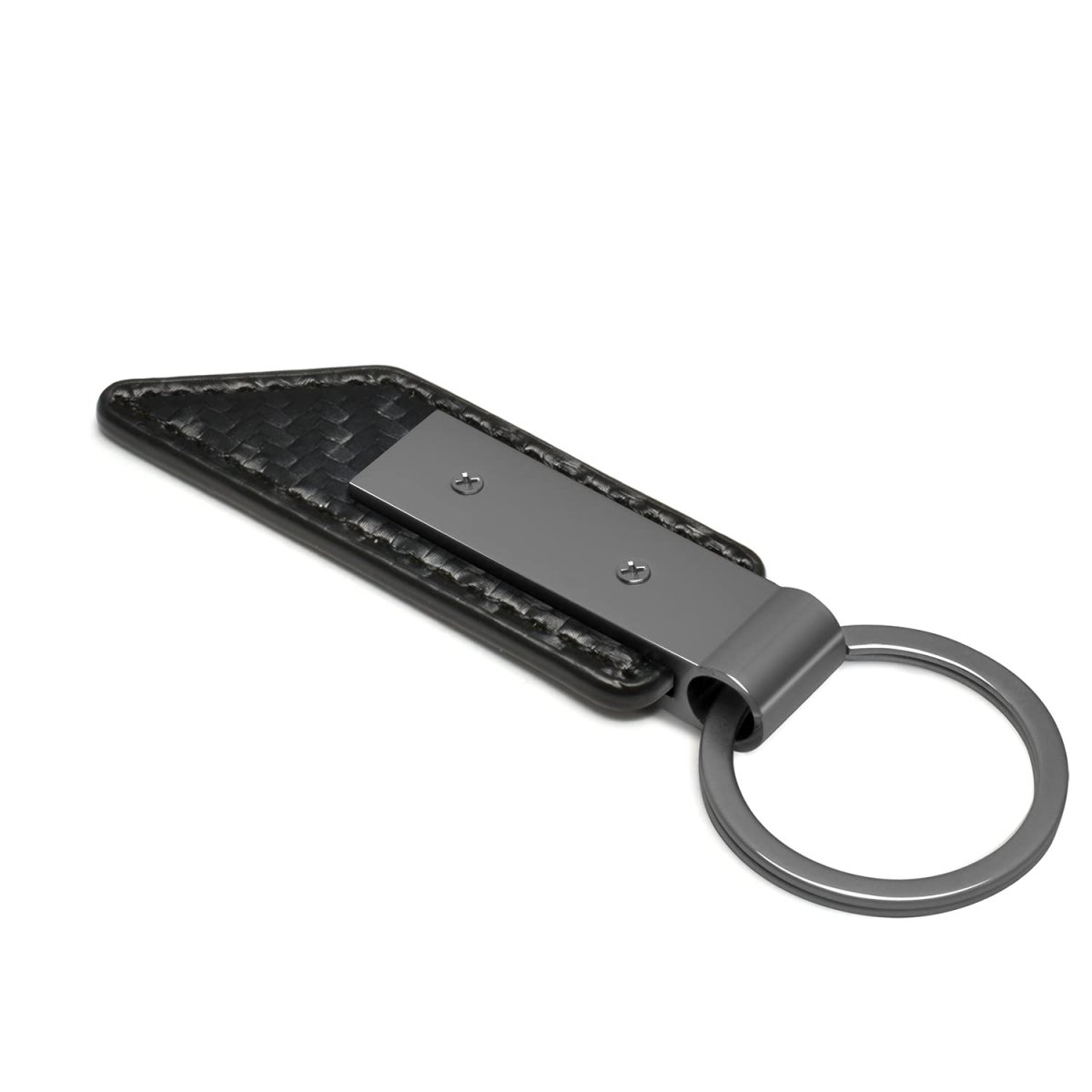 Ford Mustang 50 Years Pu Leather Carbon Fiber Texture Strap Keychain Black Metal Bar Official Licensed Accessory 3 75 In X 1