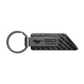 Ford Mustang 50 Years Pu Leather Carbon Fiber Texture Strap Keychain Black Metal Bar Official Licensed Accessory 3 75 In X 1