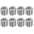 8pcs Threaded Insert Stainless Steel M3-0 5 Female To M5-0 8 Male Repair Nut 5mm Long Adapters Sleeve Reducing Thread Screw For 