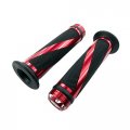 Universal Motorcycle Grip Set Red Aluminum And Soft Rubber For 7 8 In 22mm Handlebar Fit Atv Utv Street Bike Cruiser Dirt 
