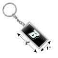 Graphics More Rectangle Binghamton University Logo Keychain In Chrome Plated Metal