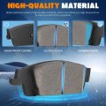 Rear Ceramic Front Semi-metallic Brake Pads Set Fit For Chevy Silverado 1500 For Gmc Sierra 2014-2018 Yukon Xl Cadillac
