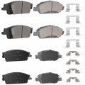 Rear Ceramic Front Semi-metallic Brake Pads Set Fit For Chevy Silverado 1500 For Gmc Sierra 2014-2018 Yukon Xl Cadillac 