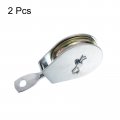 Uxcell 2pcs 115mm Single Pulley Block Iron Hanging Wire Towing Wheel Cable Rope Runner Roller In Zinc Plated