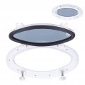 Boat Porthole White Oval Portlight Tempered Glass Opening Window For Marine Yacht Rv 16 X 8a 5 8in Abs 316 Stainless Steel 16in